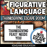Figurative Language Digital Escape Room Thanksgiving preview 4