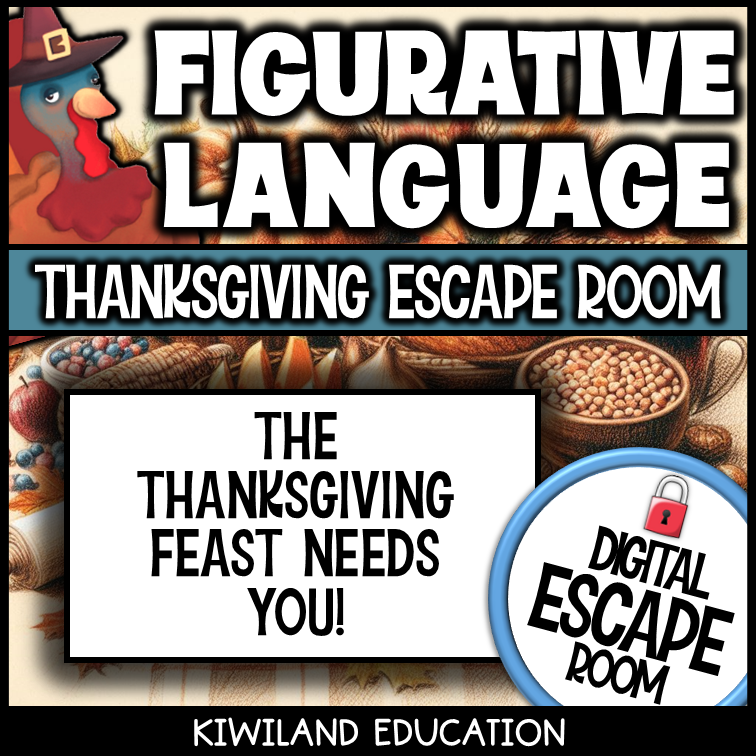 No-prep Thanksgiving figurative language escape room activity