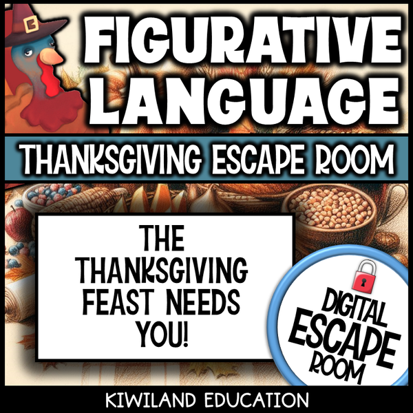 No-prep Thanksgiving figurative language escape room activity