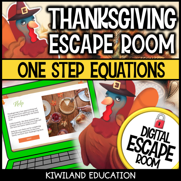 Self-checking one-step equations math activity for grades 5 to 8