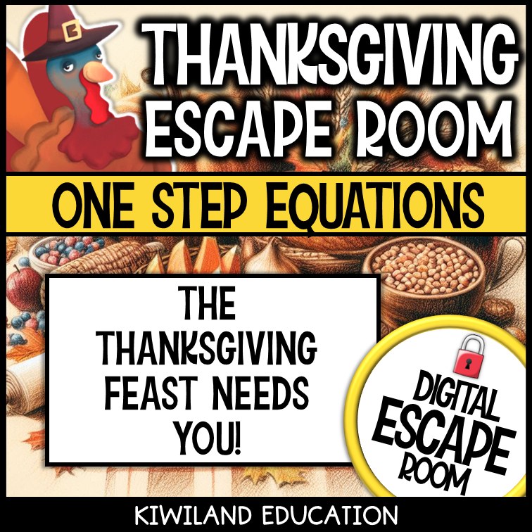 One-Step Equations Digital Escape Room Thanksgiving preview 4