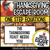 One-Step Equations Digital Escape Room Thanksgiving preview 4