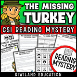 Thanksgiving reading mystery The Missing Turkey cover for grades 3-6