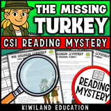 Thanksgiving reading comprehension passage activity for grades 3-6
