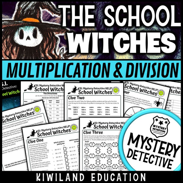 The school witches multiplication division mystery detective grades 4-5