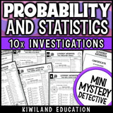 Theoretical experimental probability worksheets detective mystery certificate printable
