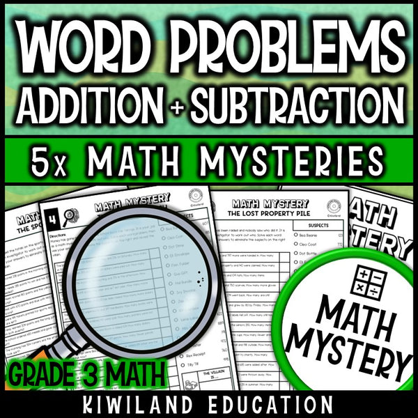 Three digit addition and subtraction story problems with regrouping printable