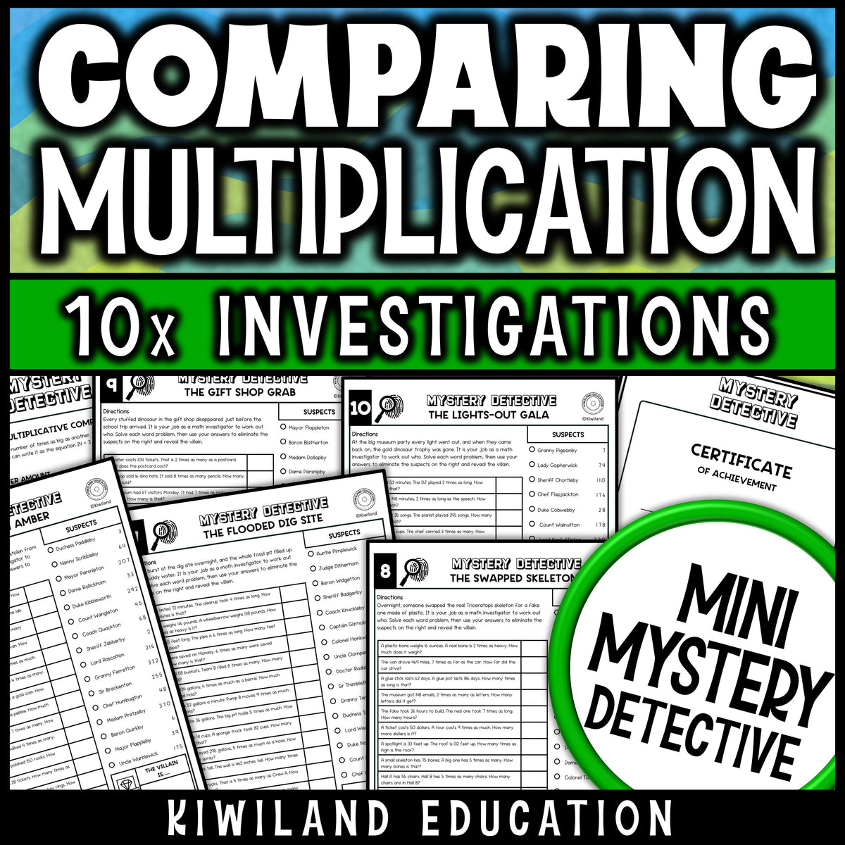 Times as many comparison word problems, 4th grade math activities with an answer key for every case