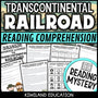 Transcontinental Railroad reading mystery comprehension activity cover for grades 3-6