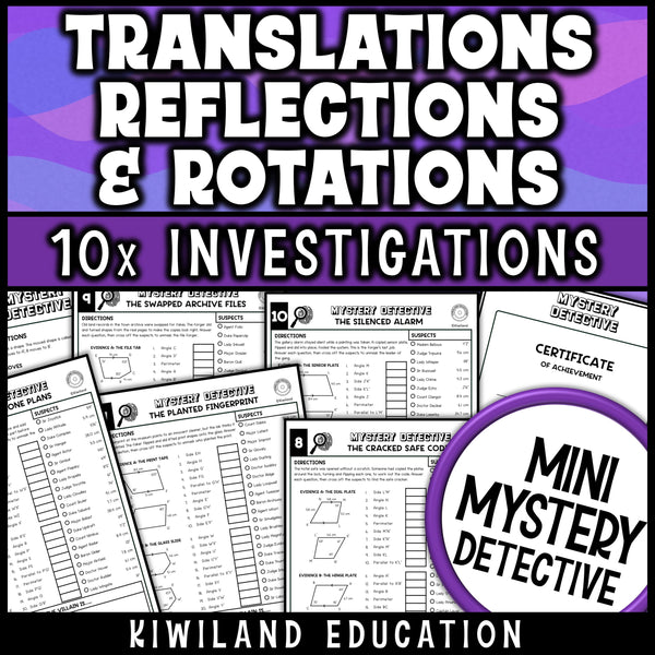 Translations, rotations and reflections geometry activities with answer keys and a certificate for 8th grade math