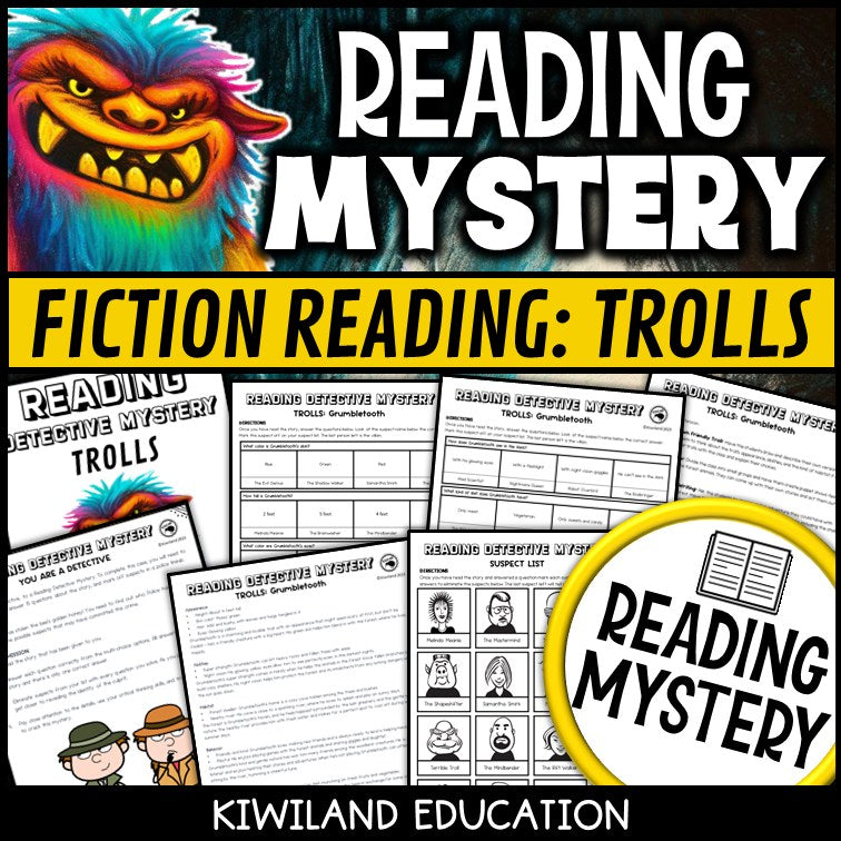 Trolls fiction reading mystery cover for grades 3-6
