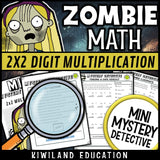Two by two digit long multiplication practice with answer keys