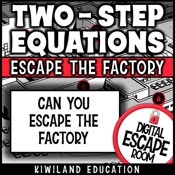 No-prep two-step equations algebra escape room activity