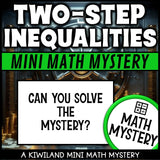 Two-step and multi-step inequalities math mystery activity preview
