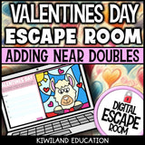 Adding Near Doubles Digital Escape Room Valentine's Day preview 1