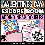 Adding Near Doubles Digital Escape Room Valentine's Day preview 2