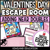 Valentine's Day near doubles escape room puzzle screen