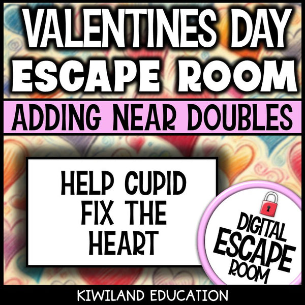 Adding Near Doubles Digital Escape Room Valentine's Day preview 4