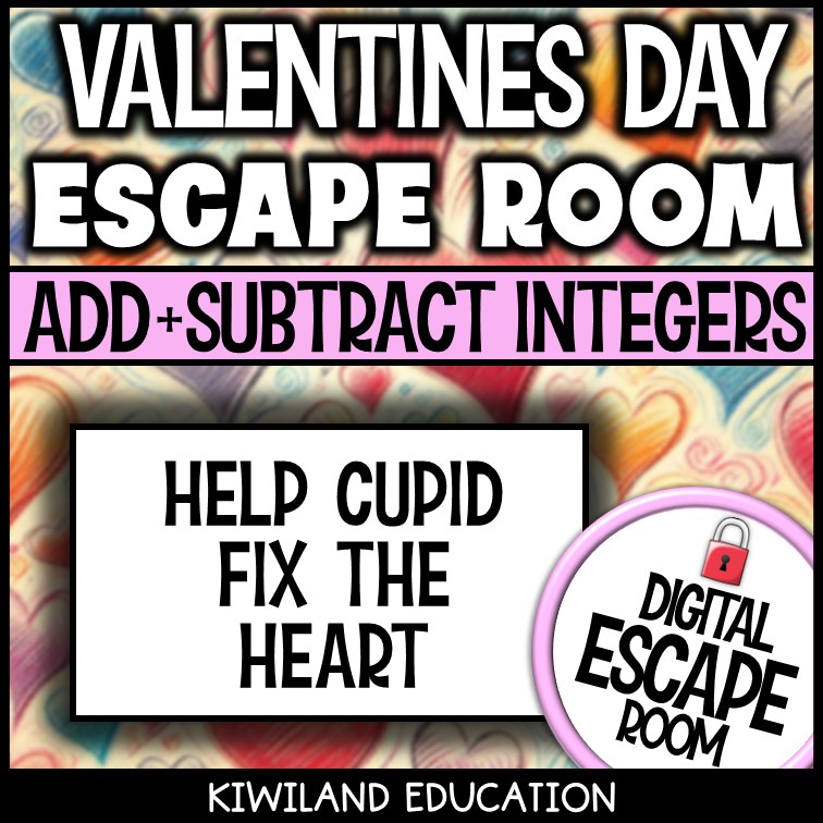 Adding and Subtracting Integers Digital Escape Room Valentine's Day preview 4