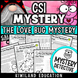 Valentines day CSI mystery detective february grades 3-5
