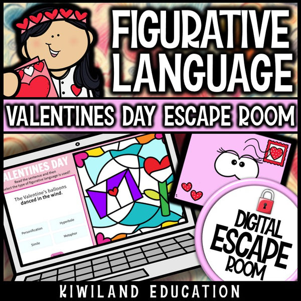 Figurative Language Digital Escape Room Valentine's Day preview 1
