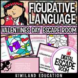 Valentine's Day figurative language escape room puzzle screen