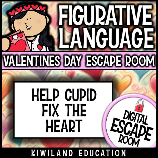 No-prep Valentine's Day figurative language ELA escape room activity