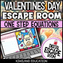 One-Step Equations Digital Escape Room Valentine's Day preview 1