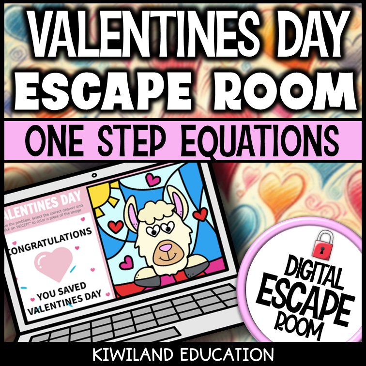 One-Step Equations Digital Escape Room Valentine's Day preview 3