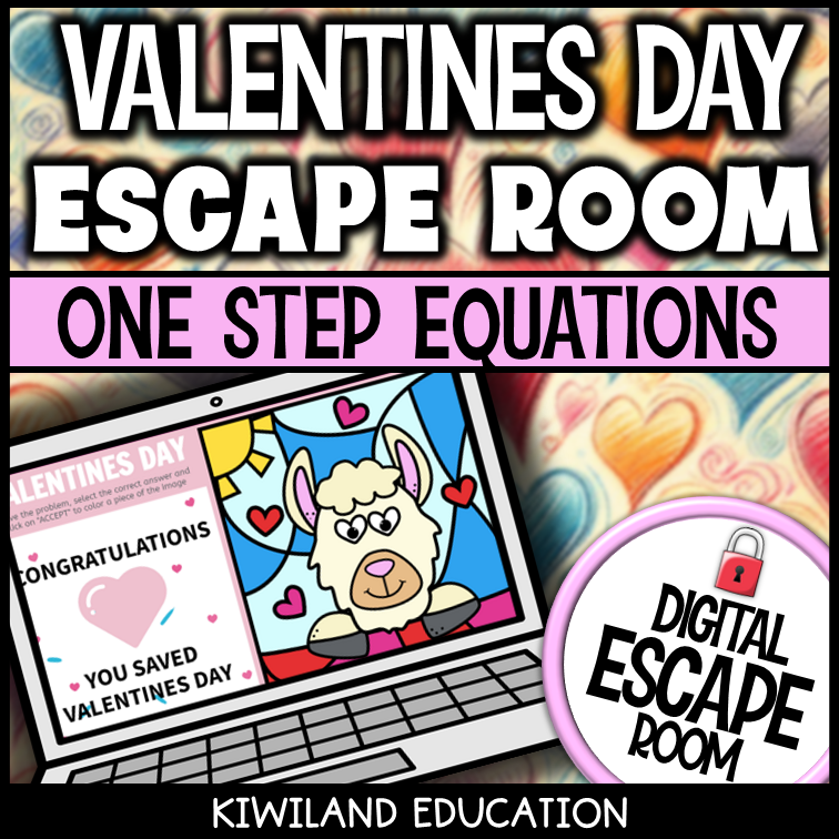 Self-checking one-step equations math activity for grades 5 to 8