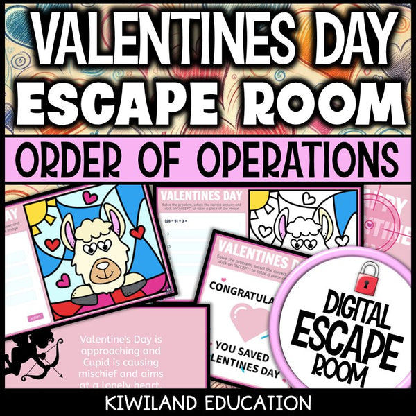 Order of Operations Digital Escape Room Valentine's Day preview 2