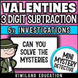 Valentines math centers early finishers 3-digit subtraction