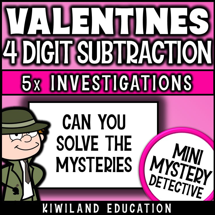 Valentines math centers early finishers 4-digit subtraction