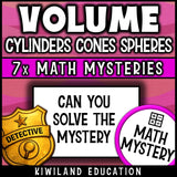 Volume formula practice for grades 7 to 9, no prep worksheets for early finishers and sub days