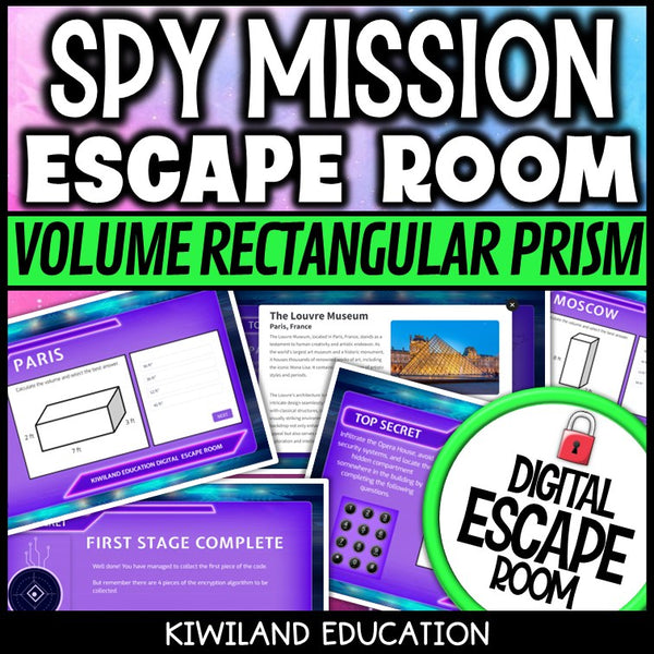 Volume rectangular prism math escape room preview