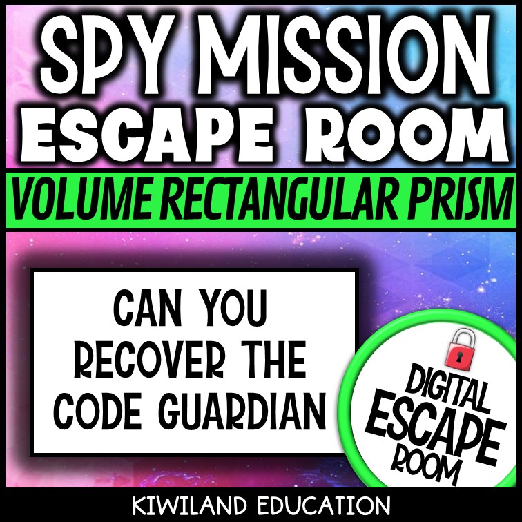 Volume of a rectangular prism escape room for Grades 5-7