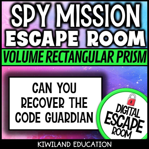 Volume of a rectangular prism escape room for Grades 5-7