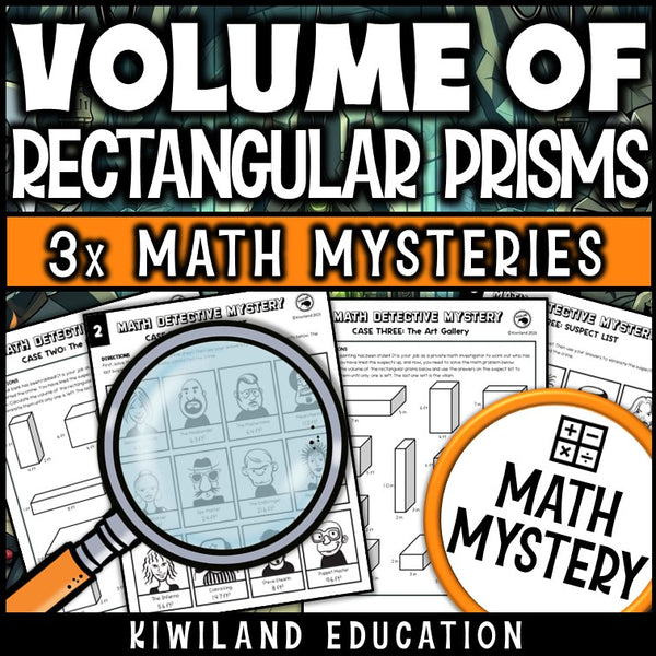 Volume geometry detective math mystery printable activity