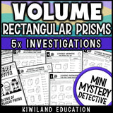 Volume of rectangular prisms worksheets 5th 6th grade mystery detective