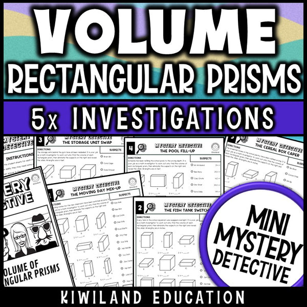 Volume of rectangular prisms worksheets 5th 6th grade mystery detective