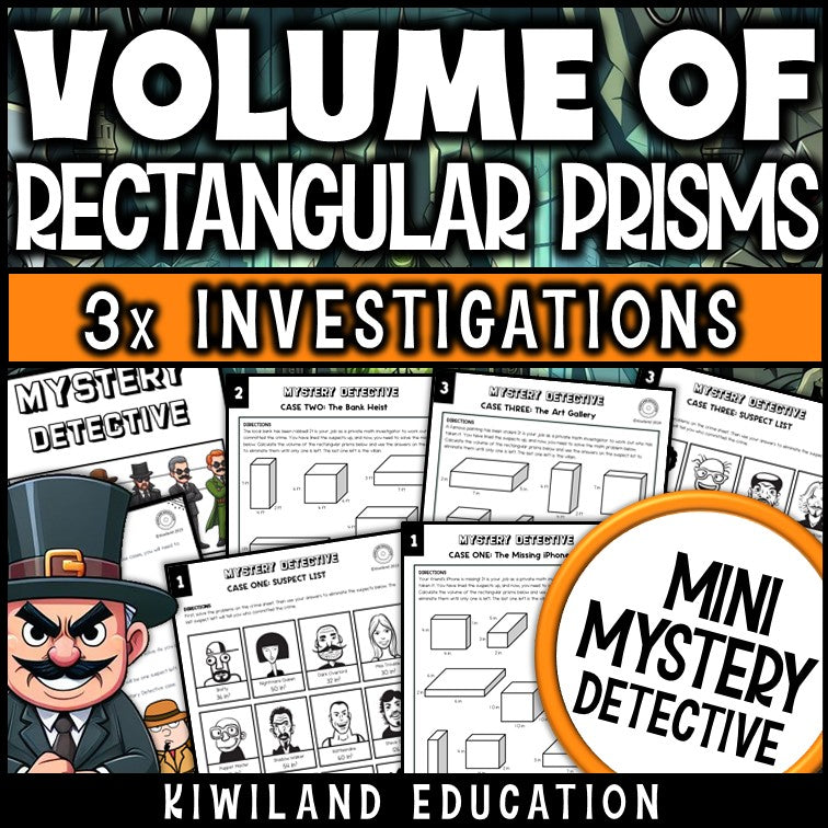 Volume of rectangular prisms worksheets 5th grade CSI mini mystery