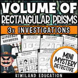 Volume of rectangular prisms worksheets 5th grade CSI mini mystery