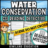 Water conservation science reading mystery cover for grades 3-6