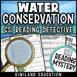 Nonfiction water conservation reading comprehension passage for grades 3-6