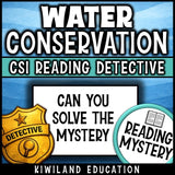 No-prep water conservation reading comprehension worksheet with answer key