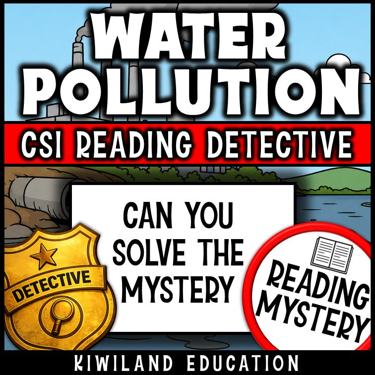 No-prep water pollution and water quality reading comprehension worksheets with answer key for Earth Day