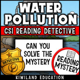 No-prep water pollution and water quality reading comprehension worksheets with answer key for Earth Day