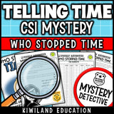 Who stopped time story page telling time detective case