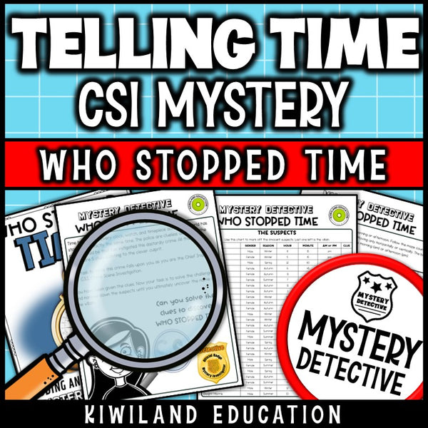 Who stopped time story page telling time detective case