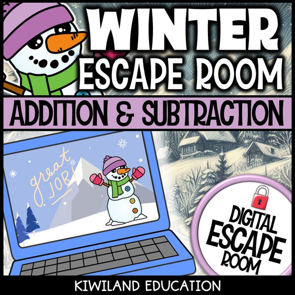 Winter math escape room code lock